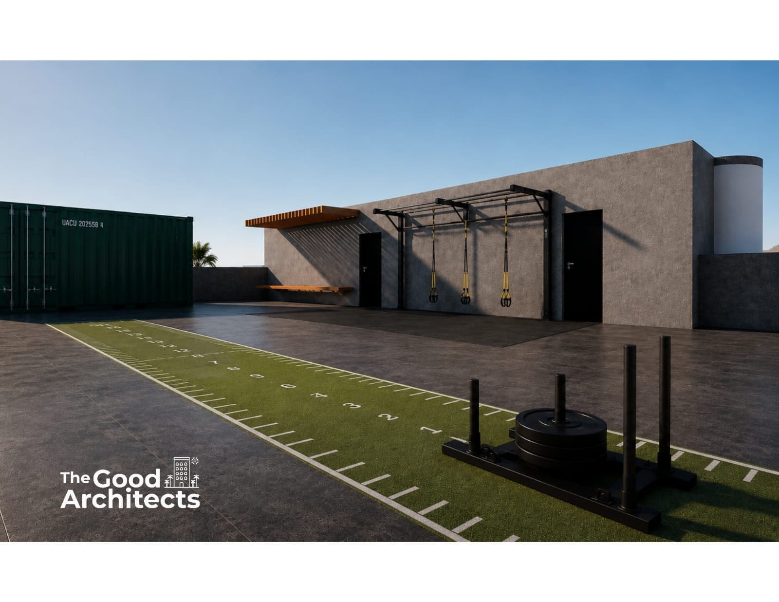 Zona HYROX exterior para entrenamiento funcional