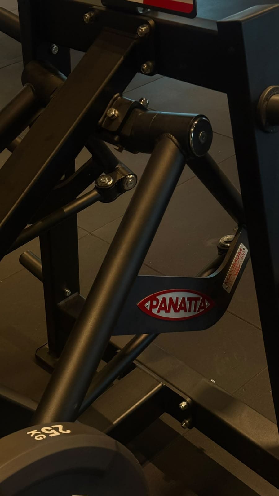 Detalle de la estructura y el emblema Panatta en un equipo de carga