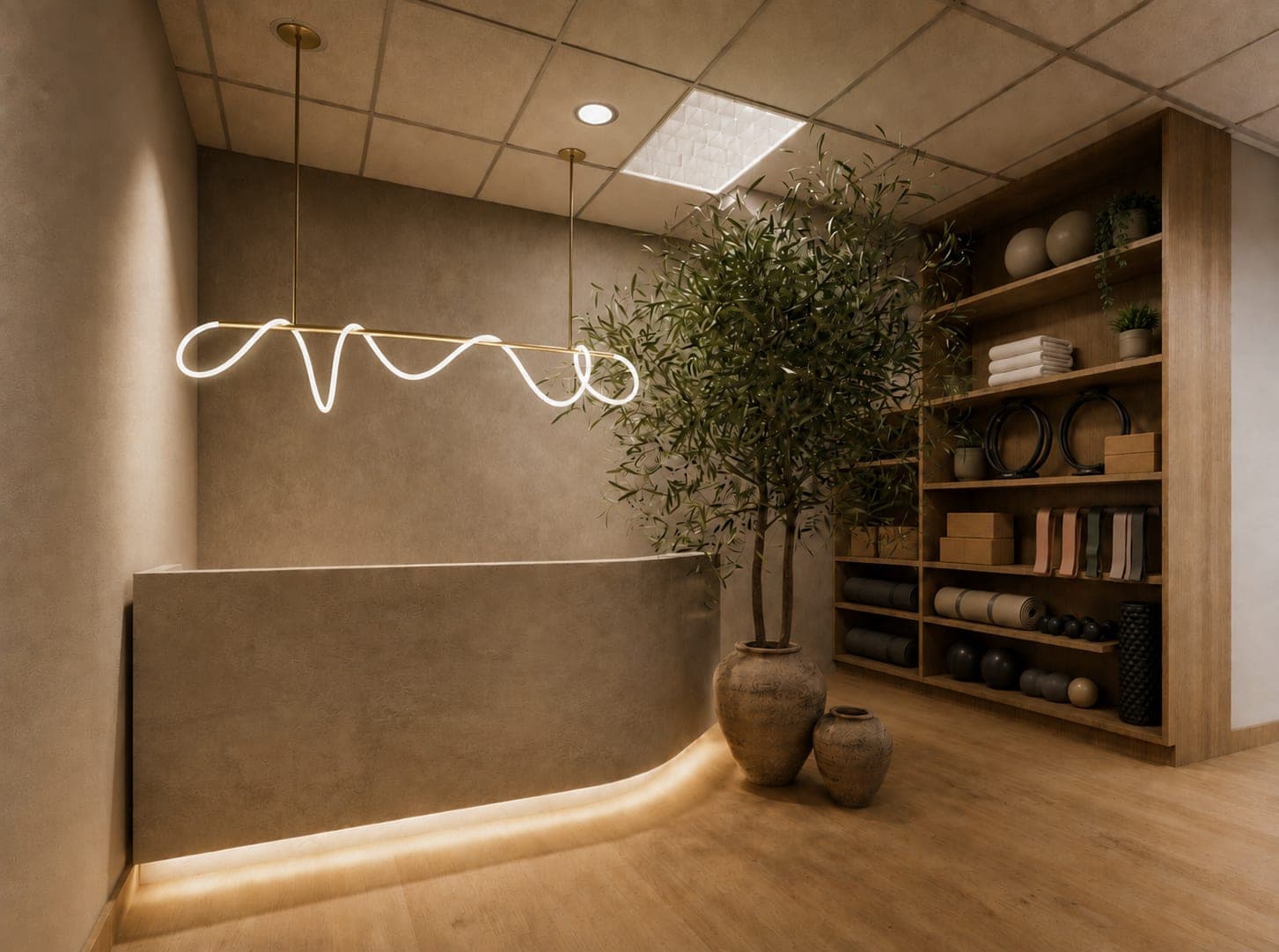 Sala de pilates reformer con luz natural